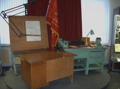 

Museum of Kalashnikov. Kalashnikov's own desk table and drawing board

