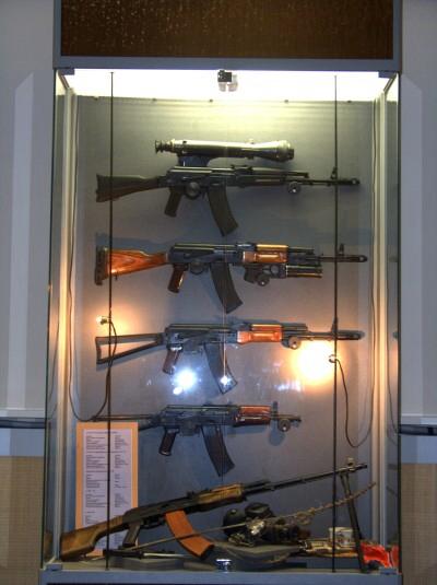 

Museum of Kalashnikov. Showcase: Izhevsk factory won the contest, in particular, the winner was AK-74 designed by Mikhail Kalashnikov, and AK-74 assault rifle was adopted in 1974. 


