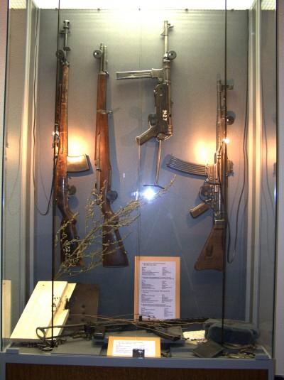 

Museum of Kalashnikov. Display with The Sturmgewehr 44 (StG44, MP 44/43) (Sturmgewehr stands for Assault Rifle in German).

