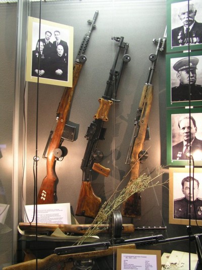 

Museum of Kalashnikov. In 1942 at Shurovskoy proving ground Kalashnikov's designer career begins.

